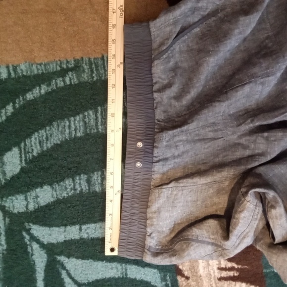 Athleta Bali Linen Heatgered Gray Wide Leg Vacation Travel Womens 14 TALL - Picture 10 of 11